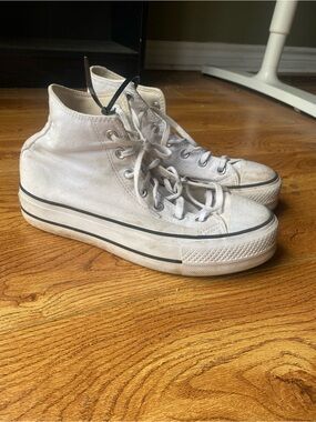 Converse White High-Top Platform Sneakers - Women's 8.5